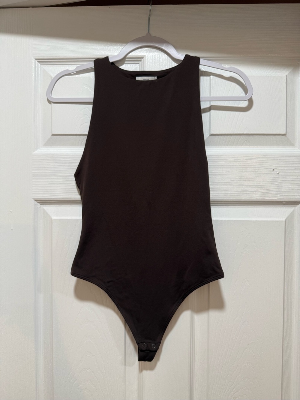Babaton dark brown Sleeveless Bodysuit with High Neck